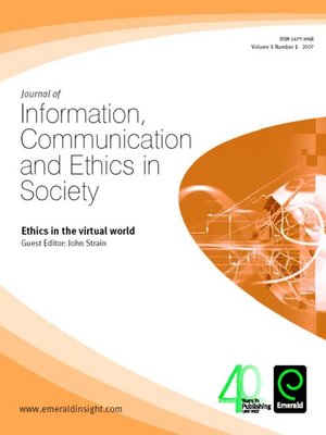 cover image of Journal of Information, Communication & Ethics in Society, Volume 5, Issue 1